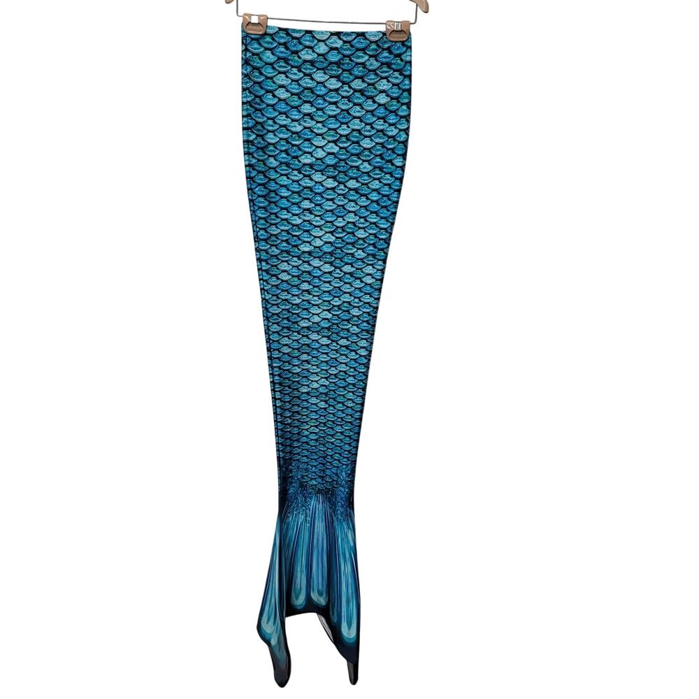 Fin Fun Mermaidens Tail Youth XL Blue Scale Swim Costume Dress Up Beach Fanatasy